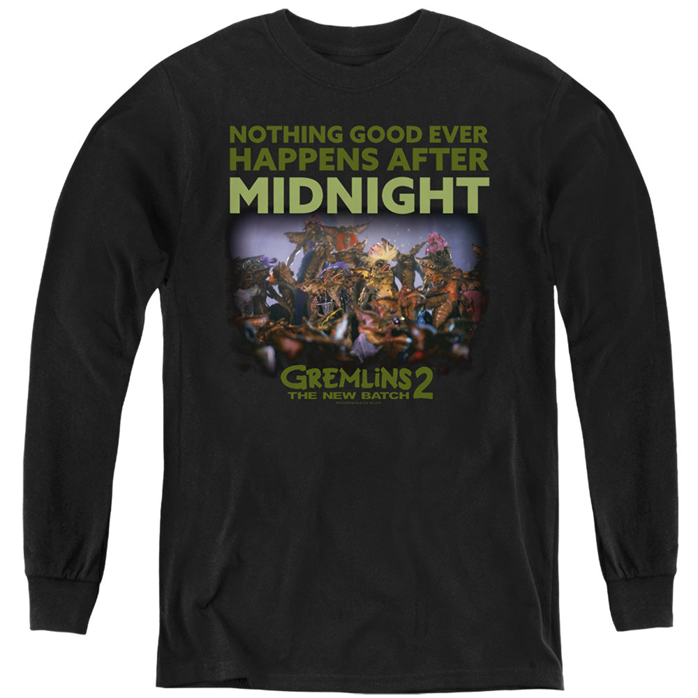 Gremlins 2 Kids Long Sleeve Shirt After Midnight Black Tee