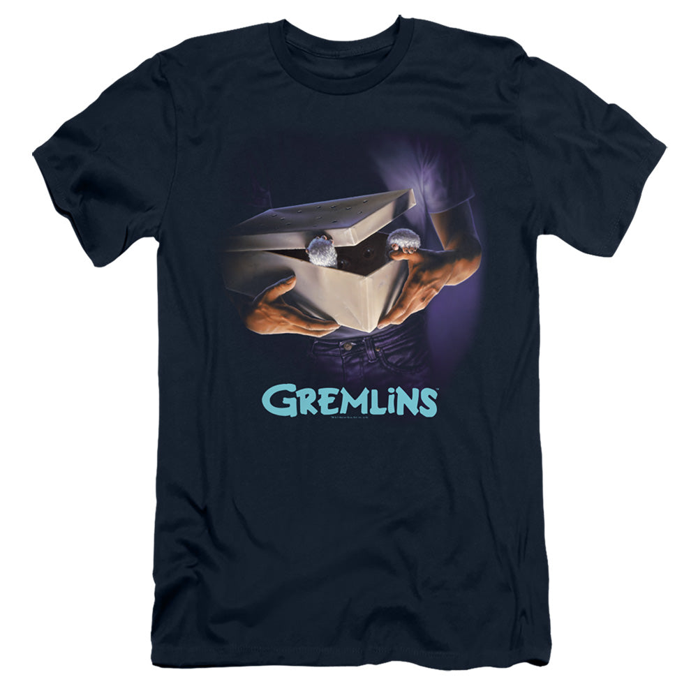 Gremlins Slim Fit T-Shirt Movie Poster Navy Tee