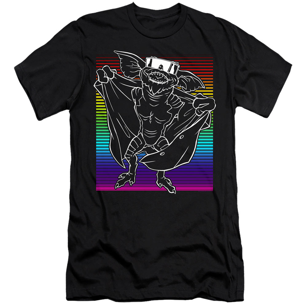 Gremlins 2 Premium Canvas T-Shirt Flasher Neon Rainbow Black Tee