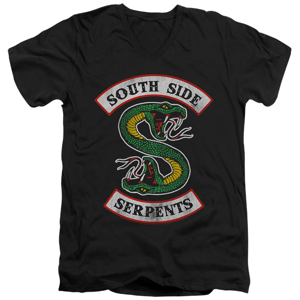 Riverdale Slim Fit V-Neck T-Shirt South Side Serpents Black Tee