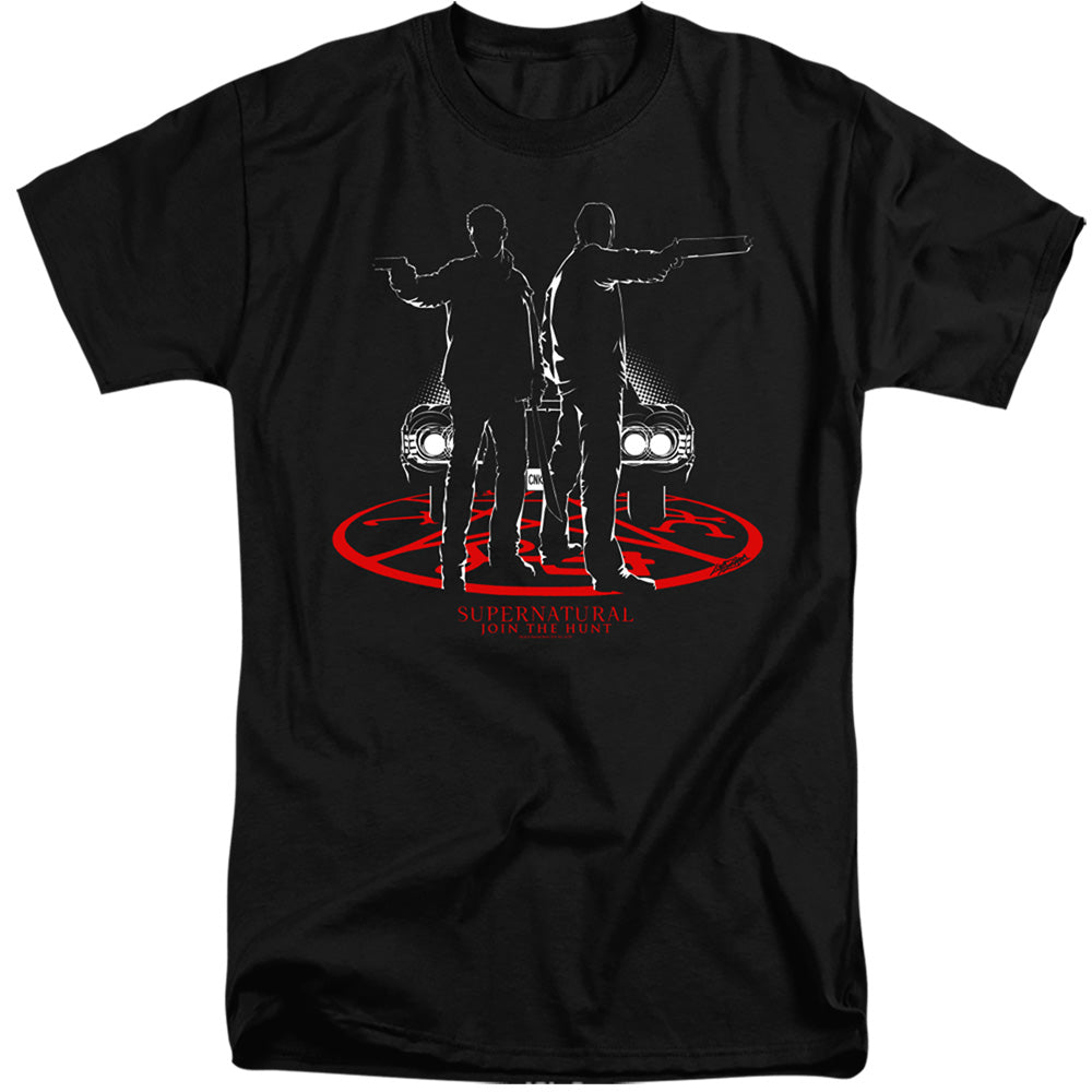 Supernatural Tall T-Shirt Dean and Sam Silhouette Black Tee