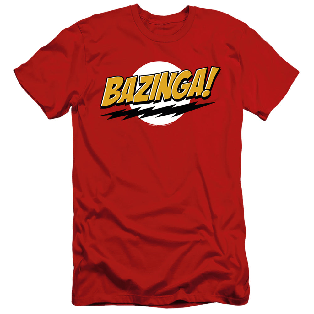 The Big Bang Theory Slim Fit T-Shirt Bazinga Red Tee