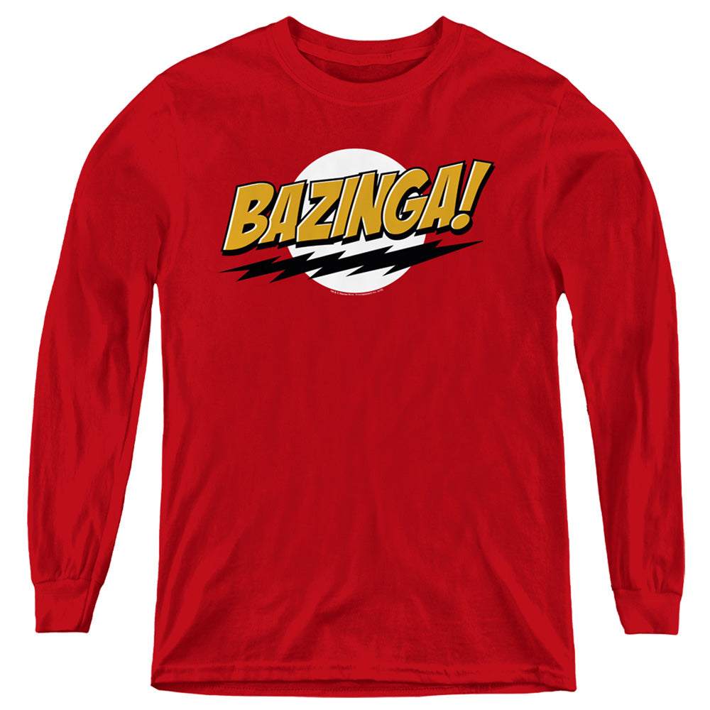 The Big Bang Theory Kids Long Sleeve Shirt Bazinga Red Tee