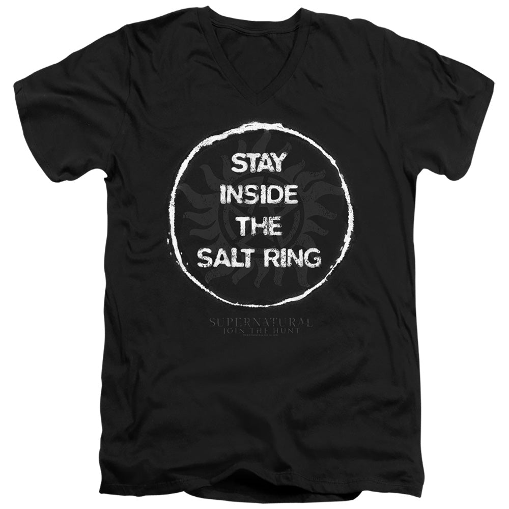 Supernatural Slim Fit V-Neck T-Shirt Salt Ring Black Tee