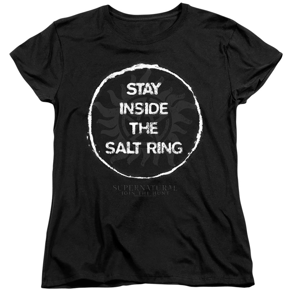 Supernatural Womens T-Shirt Salt Ring Black Tee