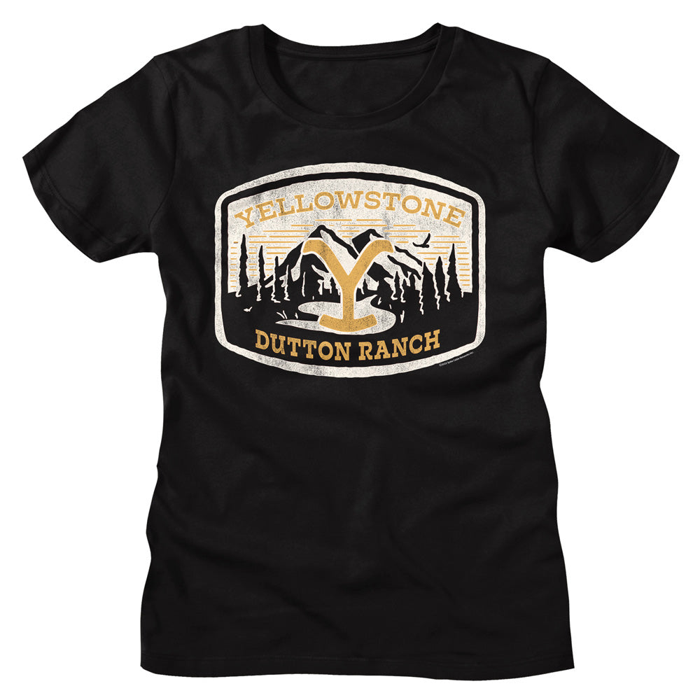 Yellowstone Ladies T-Shirt Vintage Dutton Ranch Patch Tee