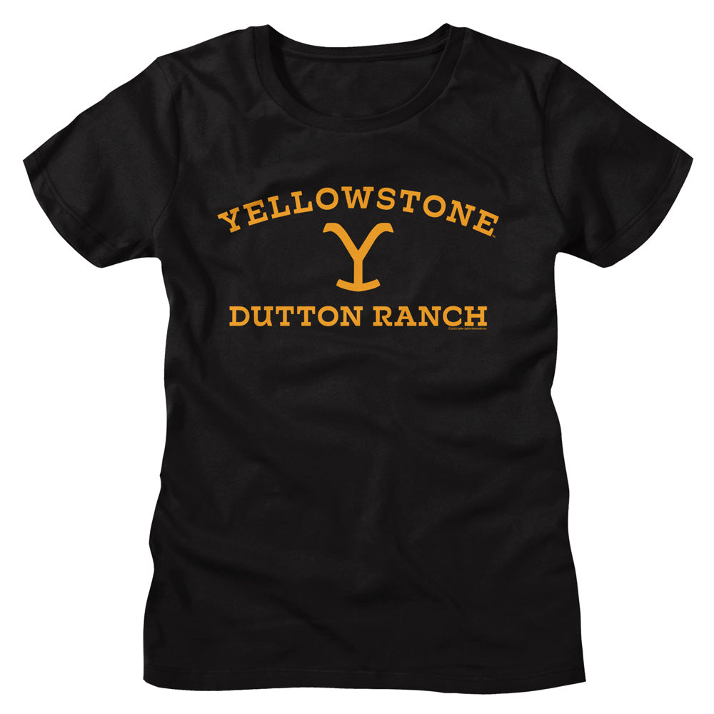 Yellowstone Ladies T-Shirt Dutton Ranch Yellow Logo Tee