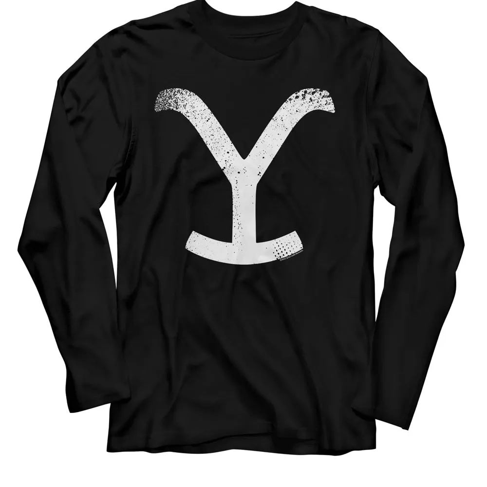 Yellowstone Long Sleeve T-Shirt Vintage Y Logo Black Tee