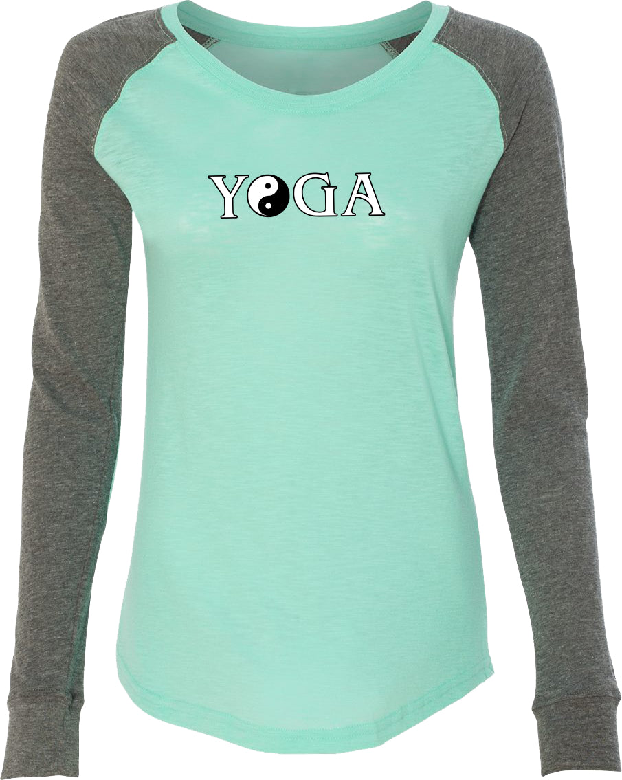 Yin Yang Yoga Text Preppy Patch Yoga Tee Shirt