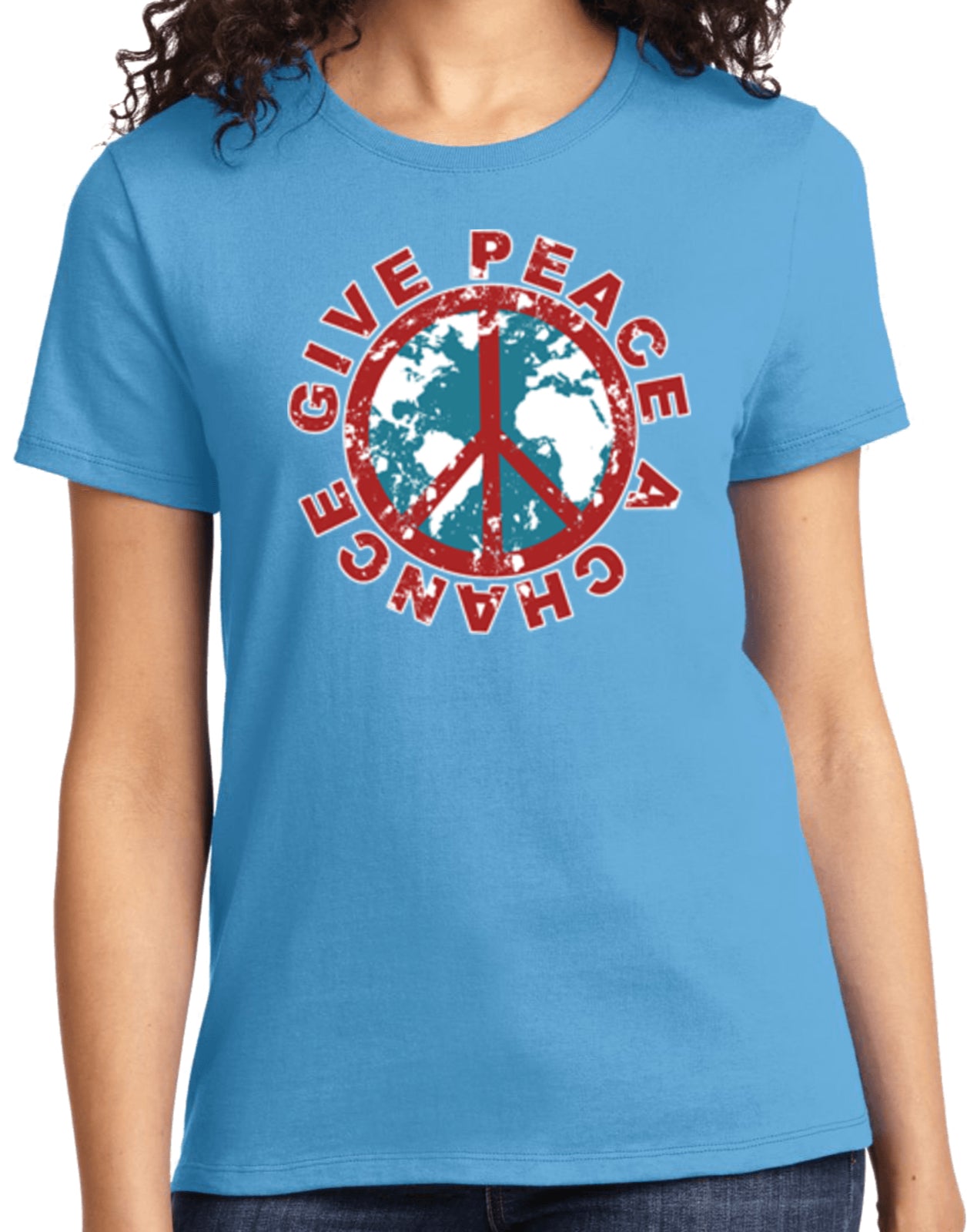 Ladies Peace T-shirt Give Peace a Chance Tee