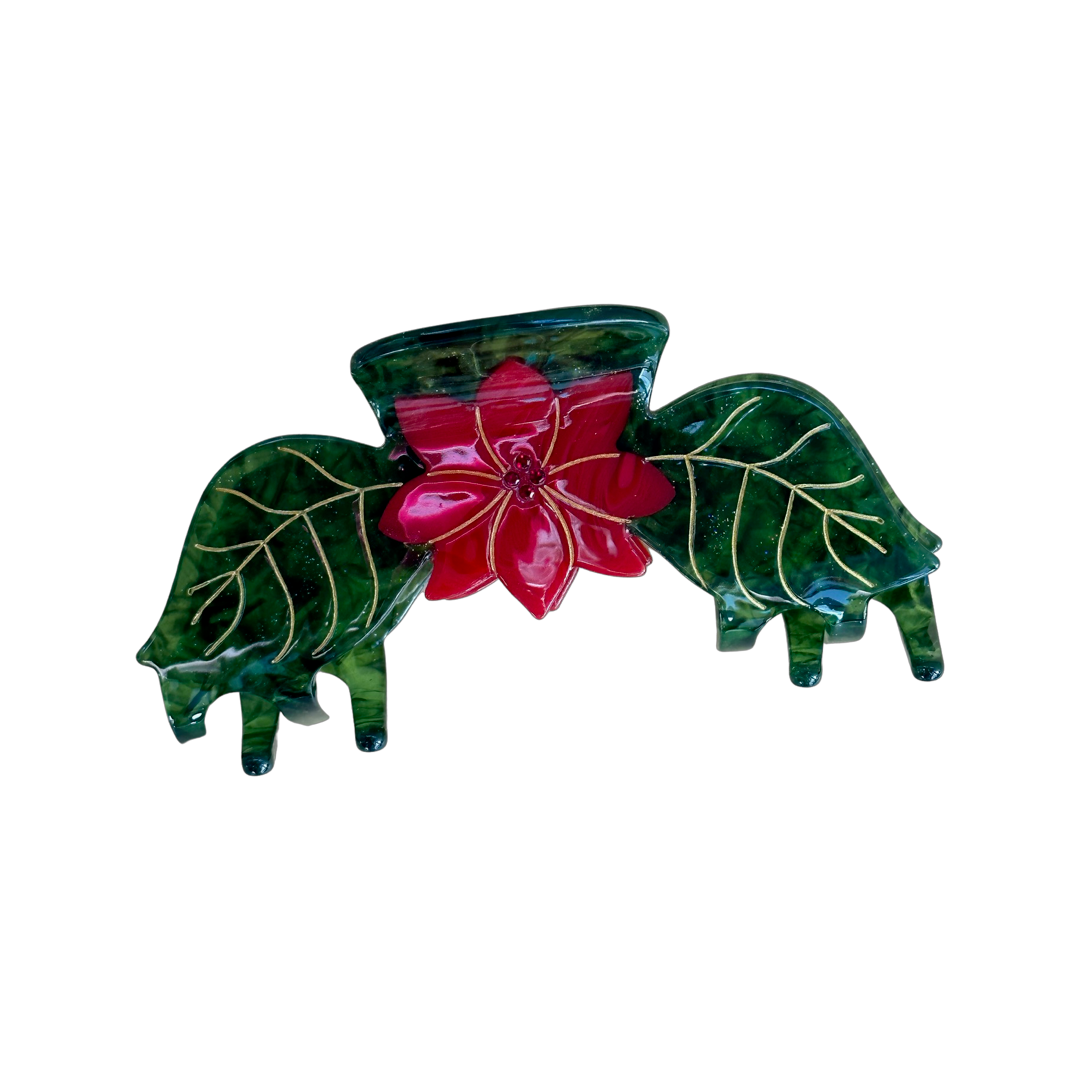 Pointsettia Hair Claw