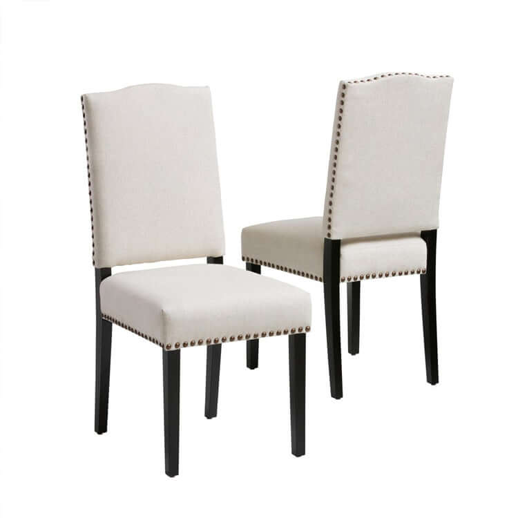 Beige Fabric Dining Room Chairs