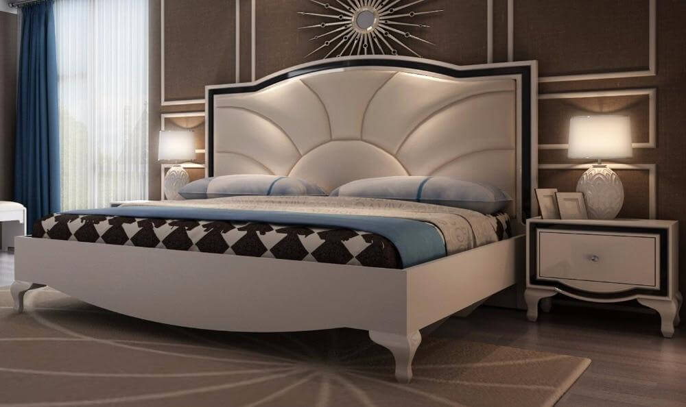 Bedroom Furniture Set King Size Bed, Nightstand, Wardrobe, Dresser