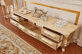 Luxury Gold Marble Top End Table