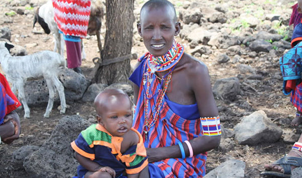 african woman and child