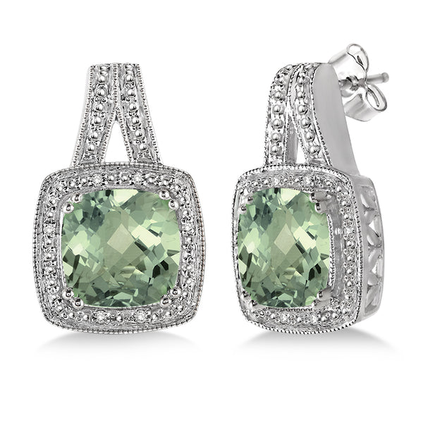 Diamond & Green Amethyst Earrings – Forever Today by Jilco