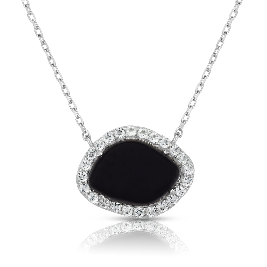 deco white sapphire necklace