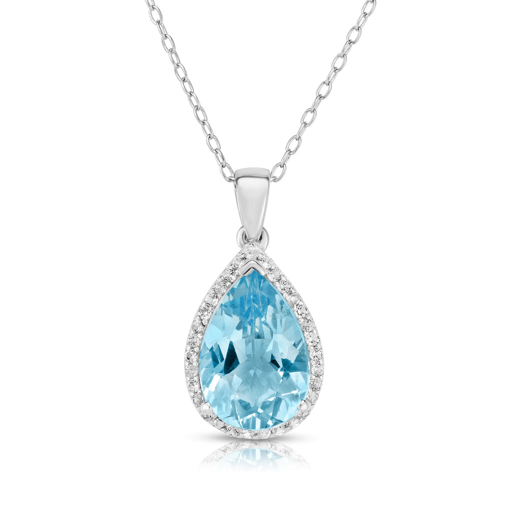 Pear-shaped Blue Topaz Necklace – Forever Today by Jilco