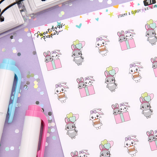 Looking Cute Planner Stickers - Stormy & Cloudy Bunnies - [919] – Sweet  Ava's Paper