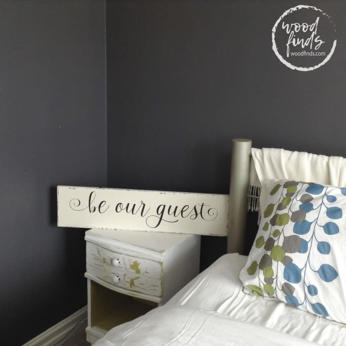 Wood Finds White Guest Room Sign For Guest Room Be Our Guest Sign