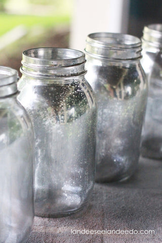 mercury glass mason jar diy project