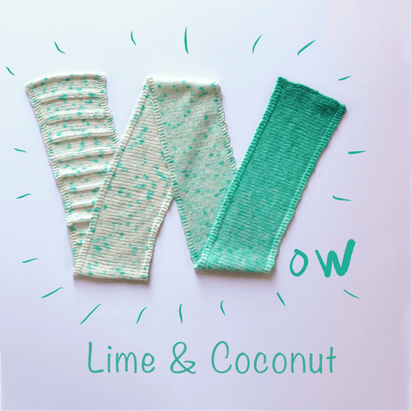 Accidental Free Form Scarf in Lime 'n Coconut GIF