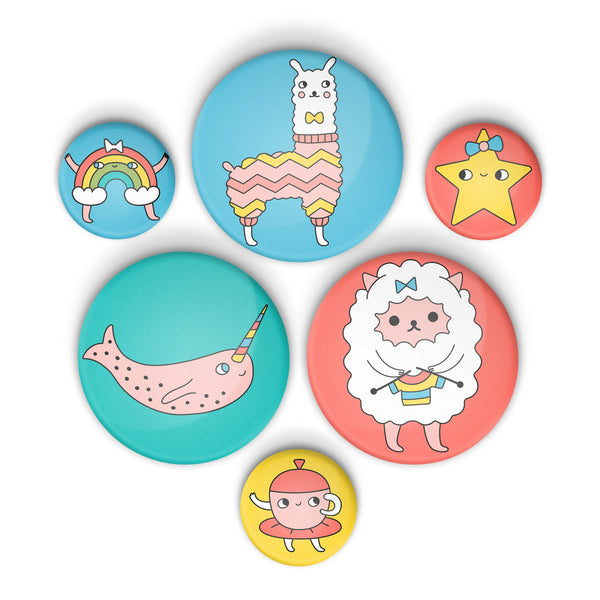 Six-pack of buttons