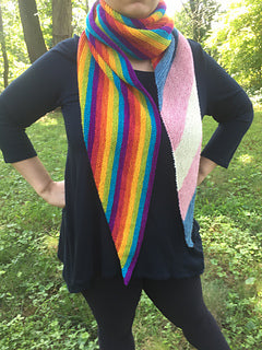 LGBTQ flag shawl knitting pattern