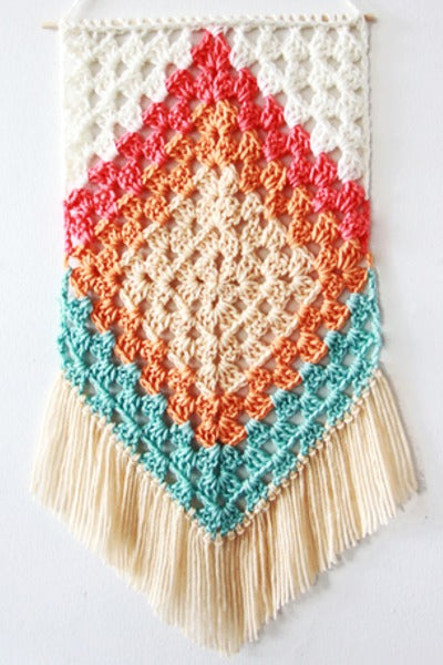 seascape boho crochet wall hanging pattern
