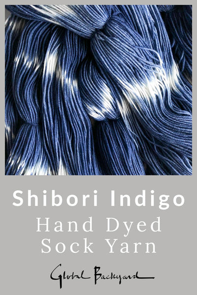 Hand-Dyed Yarn - Indigo Blue SHIBORI | Global Backyard