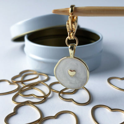 Precious Metal Stitch Markers, Storage Box, Knitter Gift