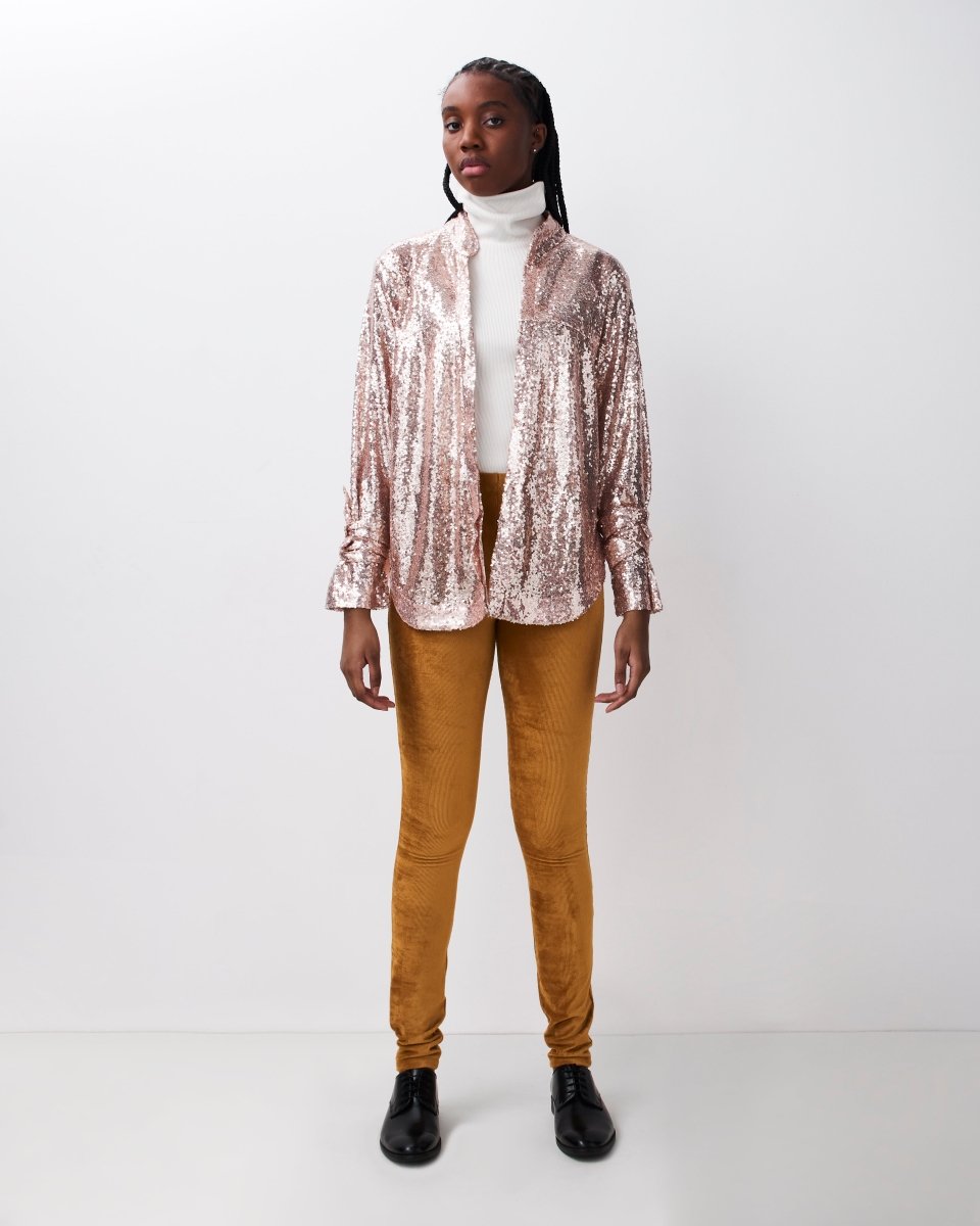 Sequin bomber jacket rose on sale gold