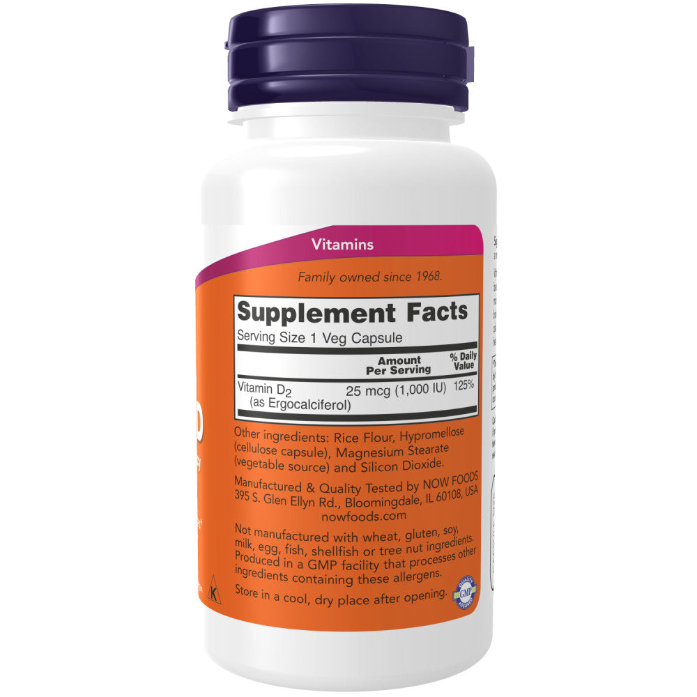 NOW Foods Vitamin D 1,000 IU Dry, 120 Vegetable Capsule (MB) – XSNonline