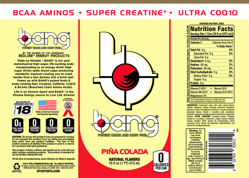 ingredients in bang energy drink