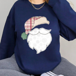 Santa Faux Applique Navy Tees OR Sweatshirts - YOUTH & ADULT SIZES - Layton + Ella Boutique