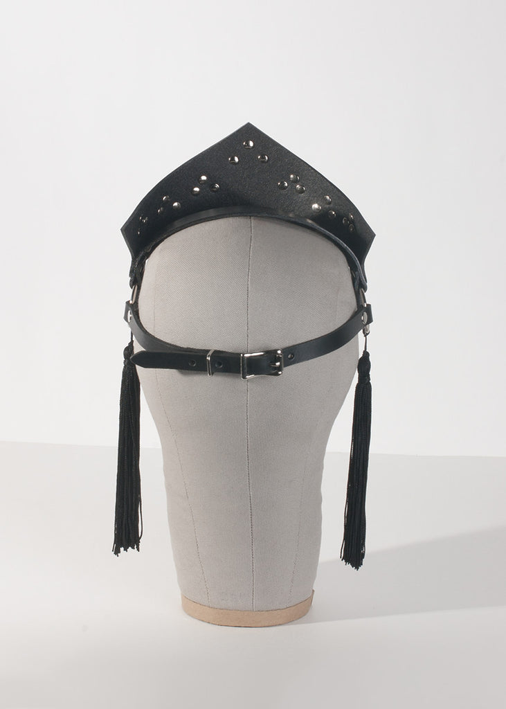 Apatico - Athena Crown Harness Headpiece - Silver & Black - Gothic