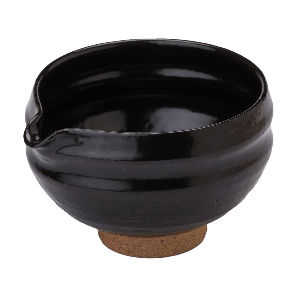 Tea Bowl with Spout - Black (Mino-yaki)