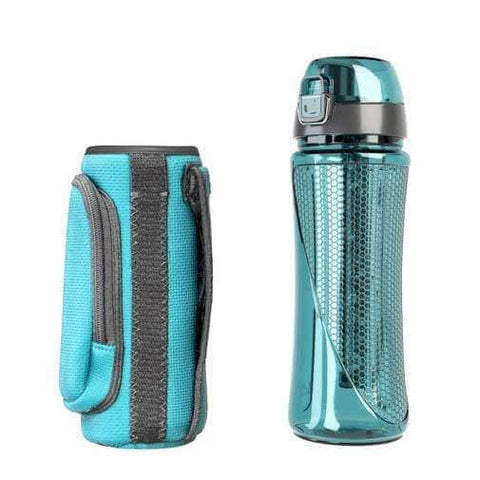 Portable alkaline water bottle with neoprene carrying case