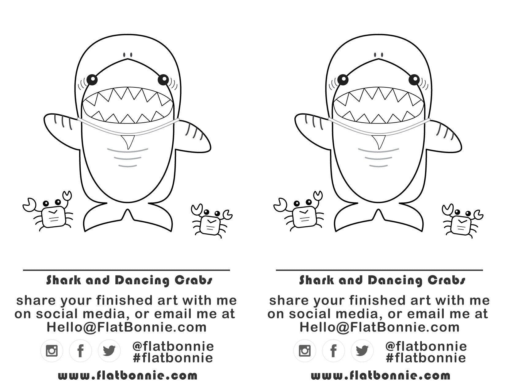 Flat-Bonnie-Free-Coloring-Page-Shark-Dancing-Crabs-x2