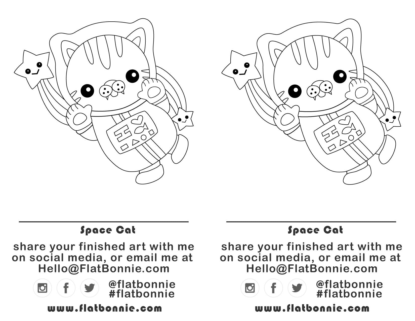 Free Coloring  Pages  Kawaii Flat Bonnie Characters