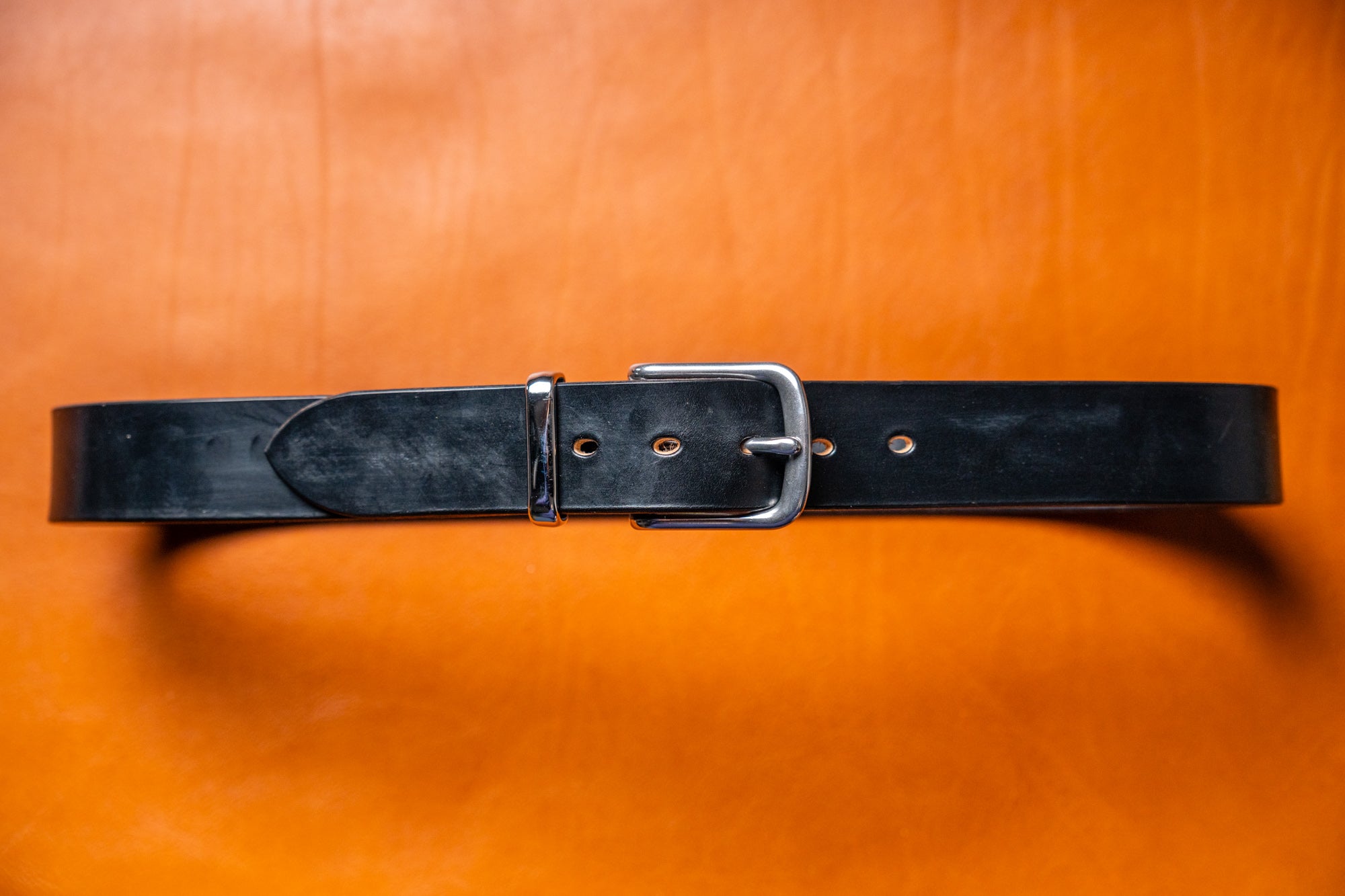 A finished DIY Leather belt from J.H. Leather