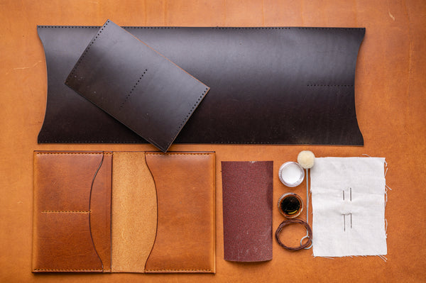 DIY 5-Pocket Bifold Wallet Leather Kit 