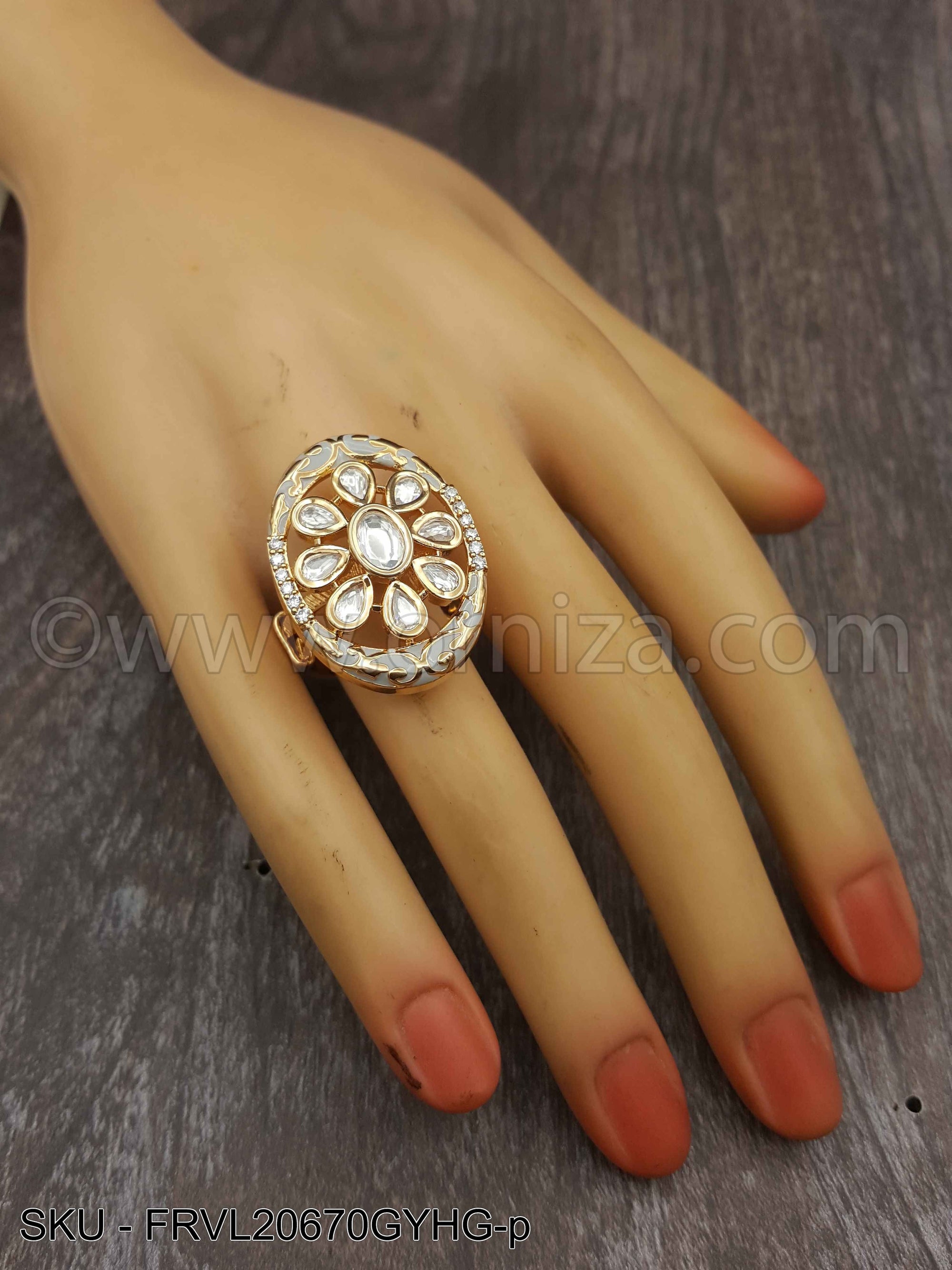 kundan finger ring