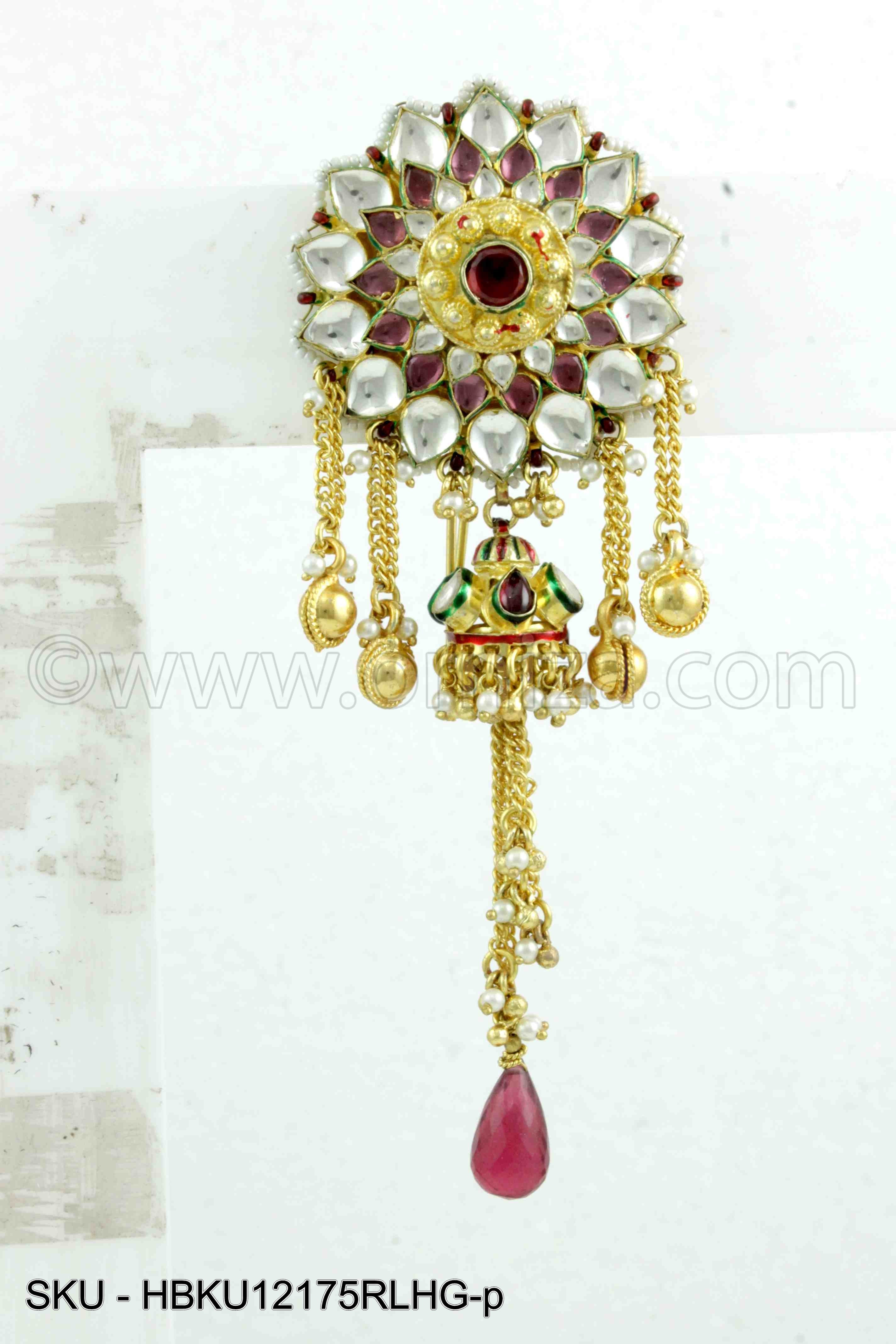 Buy Temple Design Golden Finish Aambada Juada Pin Hair Brooch for Women  Latest Design Online  Anuradha Art Jewellery