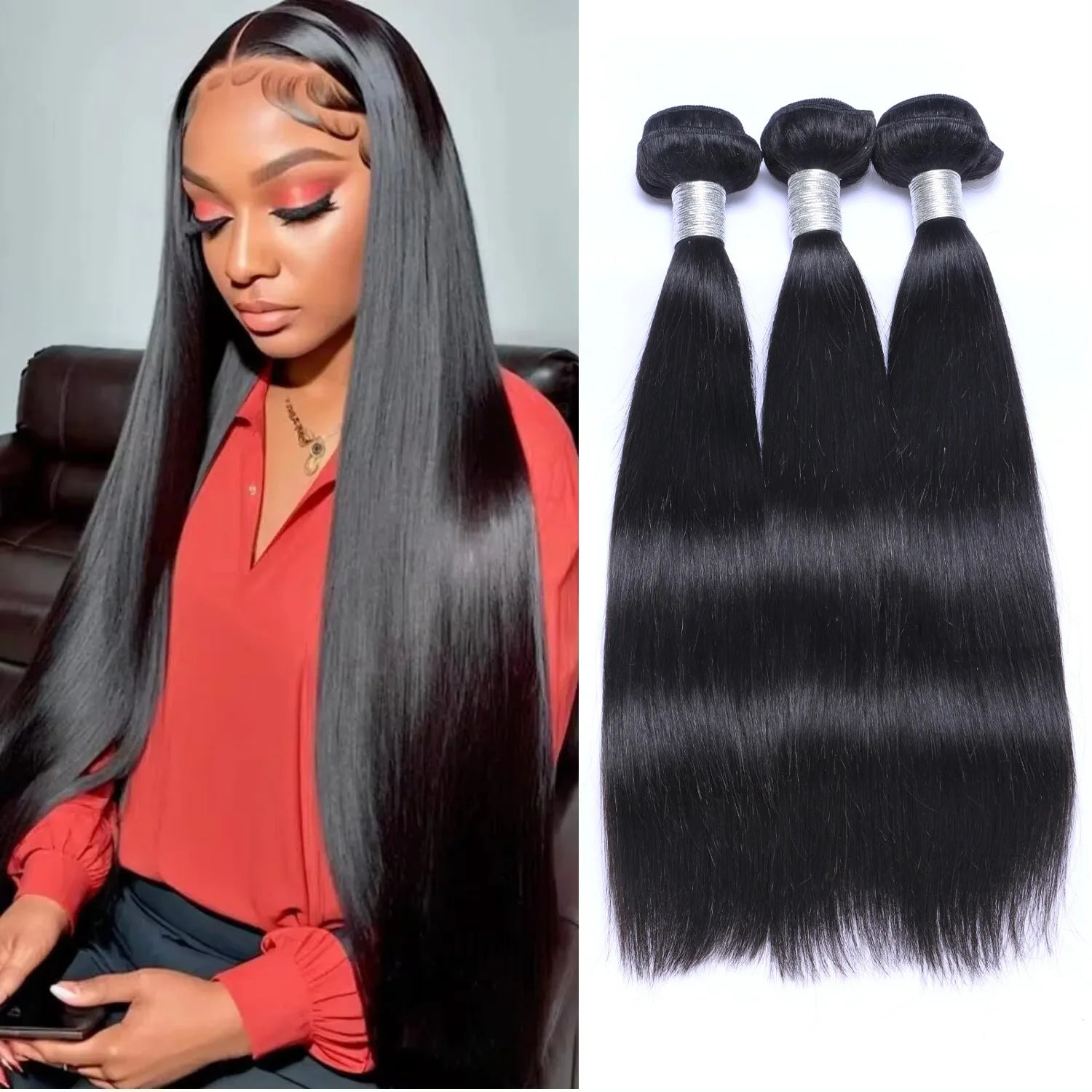 10-36inch Brazilian Straight Human Hair Bundles