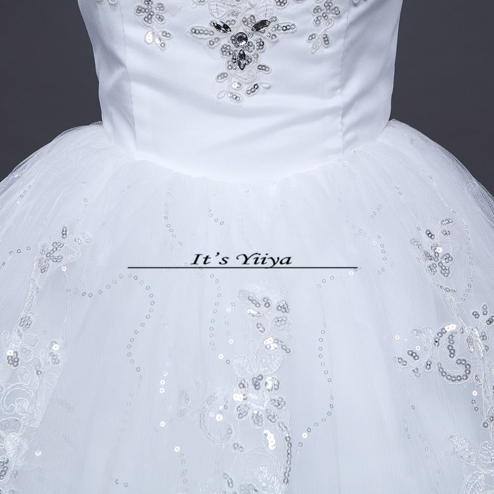 Free Shipping Yiiya 2016 Red White Boat Neck Wedding Dresses Princess Elleseal 