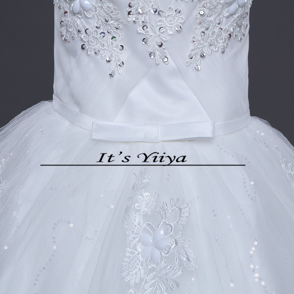 Free Shipping Yiiya 2016 New Bridal White Wedding Dress Wedding Gowns