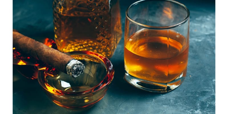 cigar ashtray with scotch