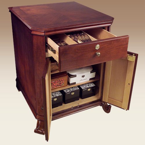 The Montegue End Table Cigar Humidor Cabinet