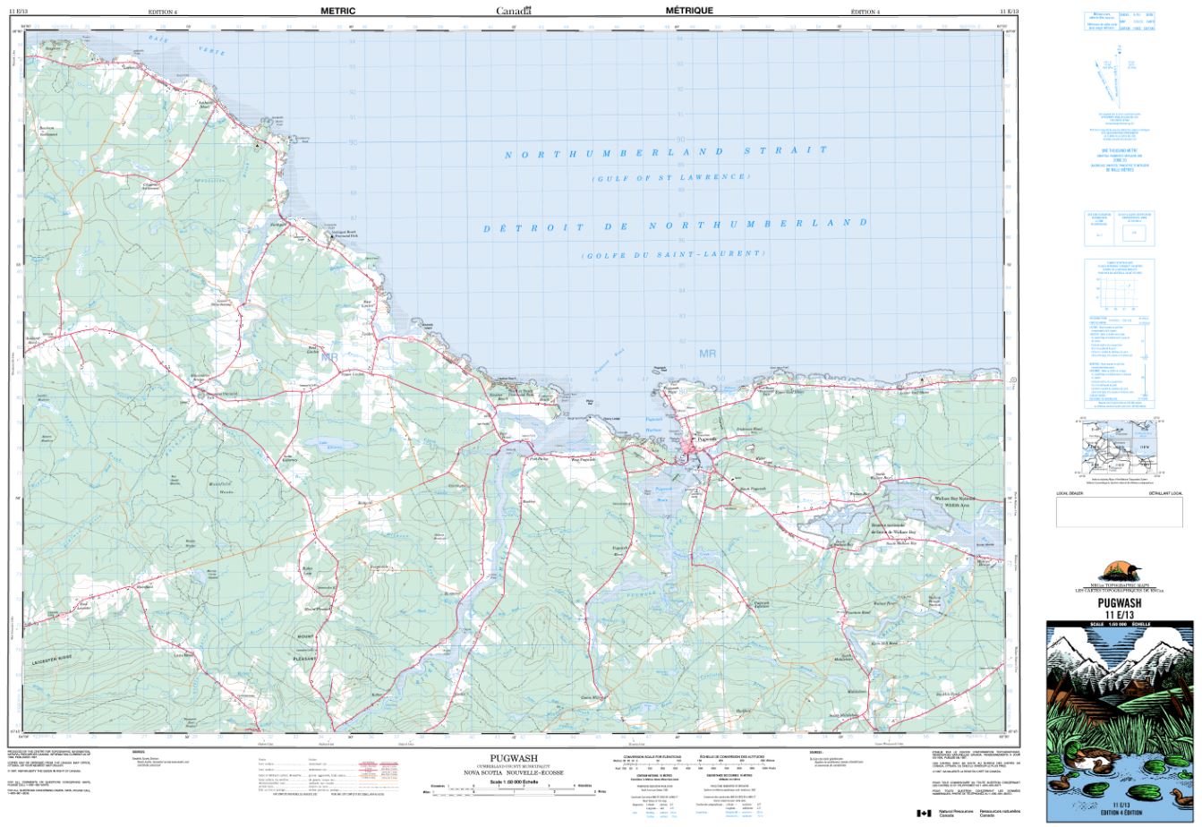 11e13 Pugwash Topographic Map Nova Scotia Tyvek Maps And More 9918